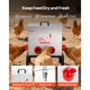 VEVOR Automatic Chicken Feeder, 50 lbs Capacity, 6 Feeding Ports No-Waste Poultry Feeder with Built-In Divider, with Latch & Handle, Metal Construction, for Chickens Bantams Pheasants Poultry Coop