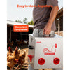 VEVOR Automatic Chicken Feeder, 50 lbs Capacity, 6 Feeding Ports No-Waste Poultry Feeder with Built-In Divider, with Latch & Handle, Metal Construction, for Chickens Bantams Pheasants Poultry Coop