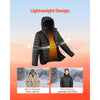 VEVOR Heated Jacket for Women with 7.4V Battery, Soft Shell Electric Heating Coat, Windproof Lightweight Outerwear with 4 Heating Zones & 3 Heat Settings, for Hiking, Outdoor Work, Black, M Size