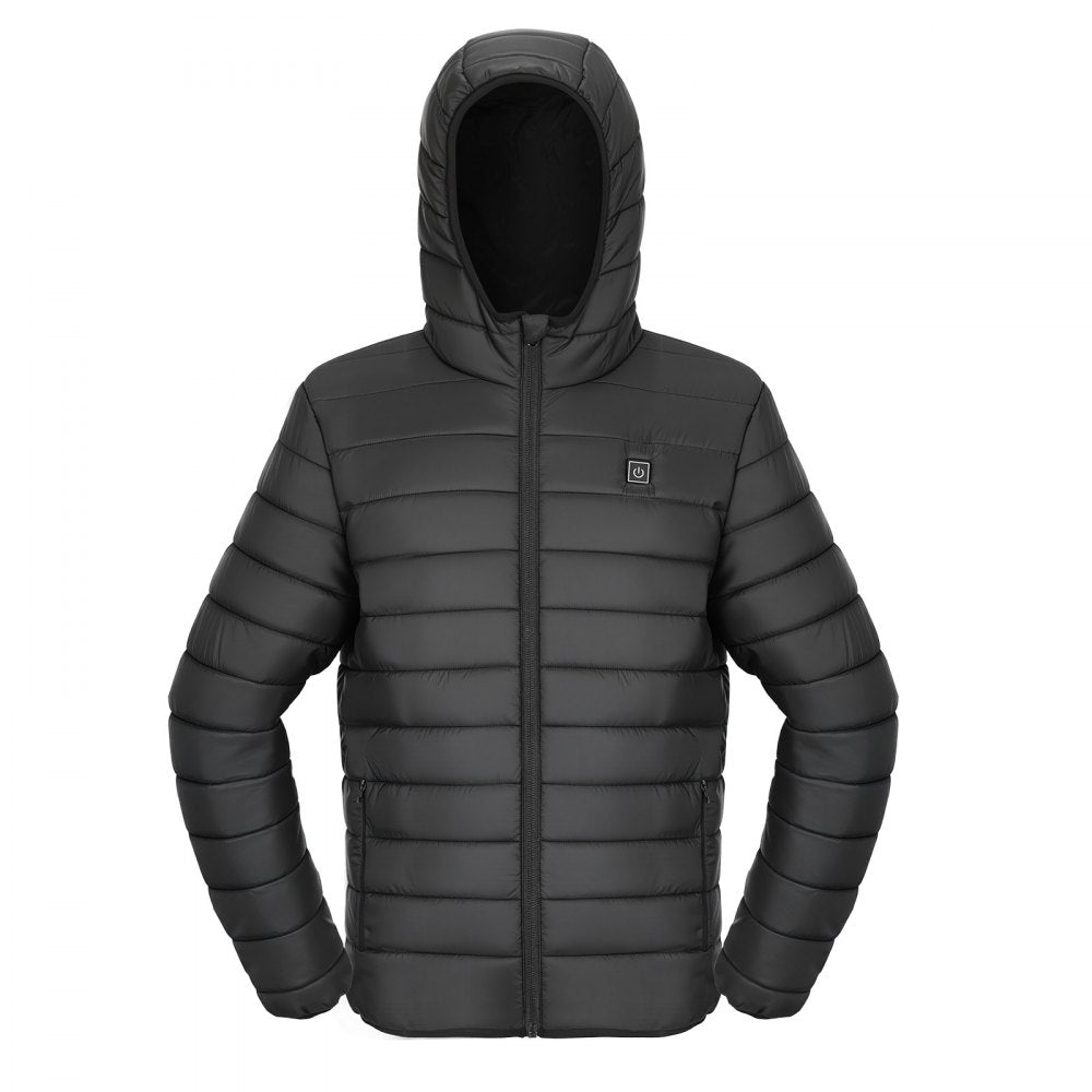 VEVOR Heated Jacket for Women with 7.4V Battery, Soft Shell Electric Heating Coat, Windproof Lightweight Outerwear with 4 Heating Zones & 3 Heat Settings, for Hiking, Outdoor Work, Black, M Size