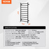 VEVOR 10 Bars Towel Warmer Rack, 120V Wall Mounted Heated Towel Rack for Bathroom, IPX5 Waterpoof Towel Heater Rack with Timer & LED Display Screen, 5 Levels Adjustable Temperature Towel Heater, Black