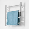 VEVOR 4 Bars Towel Warmer Rack, Wall Mounted Heated Towel Rack for Bathroom, IPX5 Waterpoof Towel Heater Rack with Timer & LED Display Screen, 5 Levels Adjustable Temperature Towel Heater, Silver
