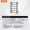 VEVOR 6 Bars Towel Warmer Rack, 120V Wall Mounted Heated Towel Rack for Bathroom, IPX5 Waterpoof Towel Heater Rack with Timer & LED Display Screen, 5 Levels Adjustable Temperature Towel Heater, Black