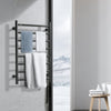 VEVOR 8 Bars Towel Warmer Rack, 120V Wall Mounted Heated Towel Rack for Bathroom, IPX5 Waterpoof Towel Heater Rack with Timer & LED Display Screen, 5 Levels Adjustable Temperature Towel Heater, Black