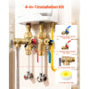 VEVOR Water Heater Kit, 3/4 Inch Tankless Water Heater Service Valve Kit with 2PCS 3/4″ NPT to 3/4″ PTC Isolation Valves, Pressure Relief Valve, Fits Most Tankless Waters Heaters, Lead-Free Brass