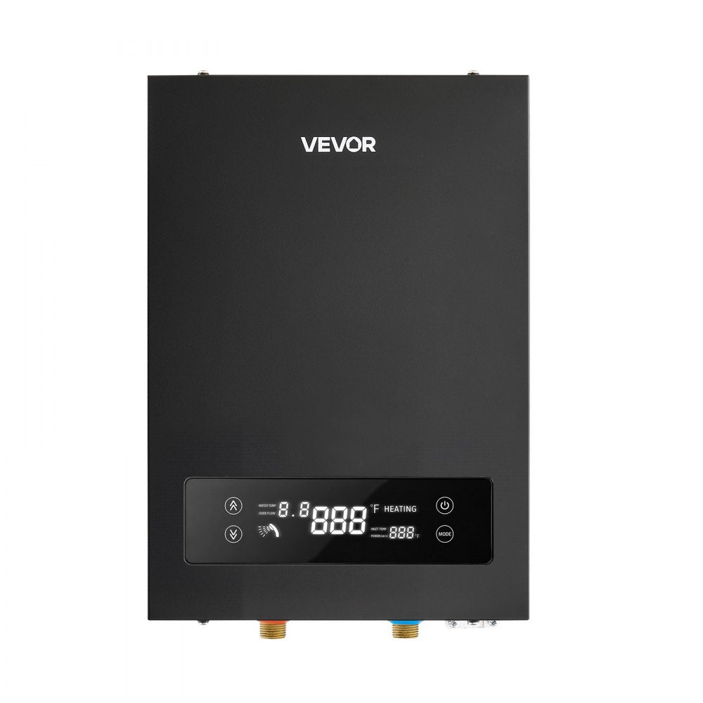 VEVOR Tankless Electric Water Heater, 14 kW 240 V Instant Hot Water Heater, for Household Washing, Bathing, Kitchen, LED Touch Control, Cast Aluminum Heating Element, 86-131°F Adjustable Temperature