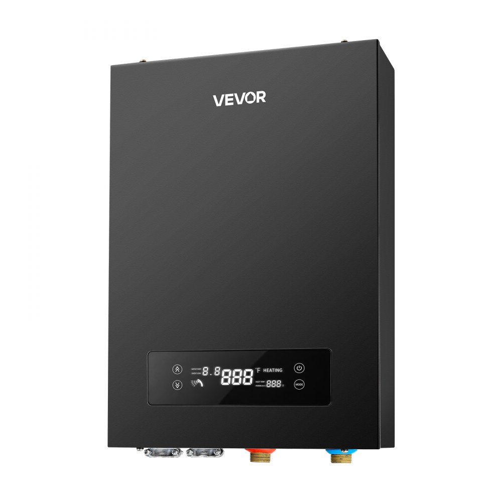 VEVOR Tankless Electric Water Heater, 36 kW 240 V Instant Hot Water Heater, Great for 3-5 Person Household Washing, Bathing, Kitchen Use, LED Touch Control, Cast Aluminum Element, 86-131°F Temperature