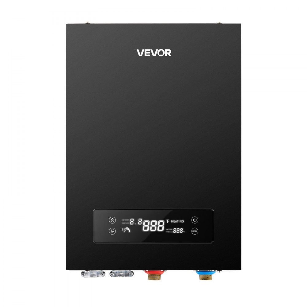 VEVOR Tankless Electric Water Heater, 36 kW 240 V Instant Hot Water Heater, Great for 3-5 Person Household Washing, Bathing, Kitchen Use, LED Touch Control, Cast Aluminum Element, 86-131°F Temperature