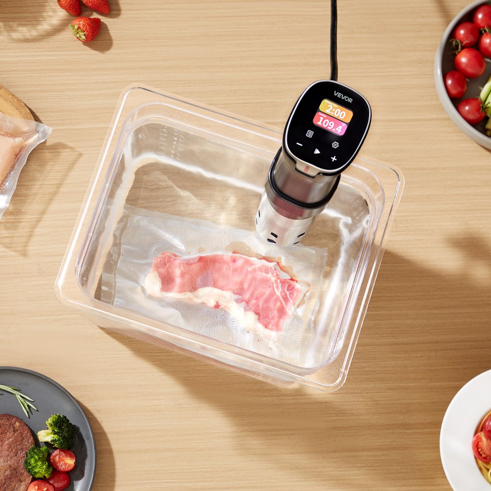 VEVOR Sous Vide Precision Cooker, 1100W Sous-Vide Cooking Machine, WIFI Immersion Circulator with 10 Preset Recipes, LCD Touchscreen, Fast-Heating, Accurate Temperature & Timer, App Control