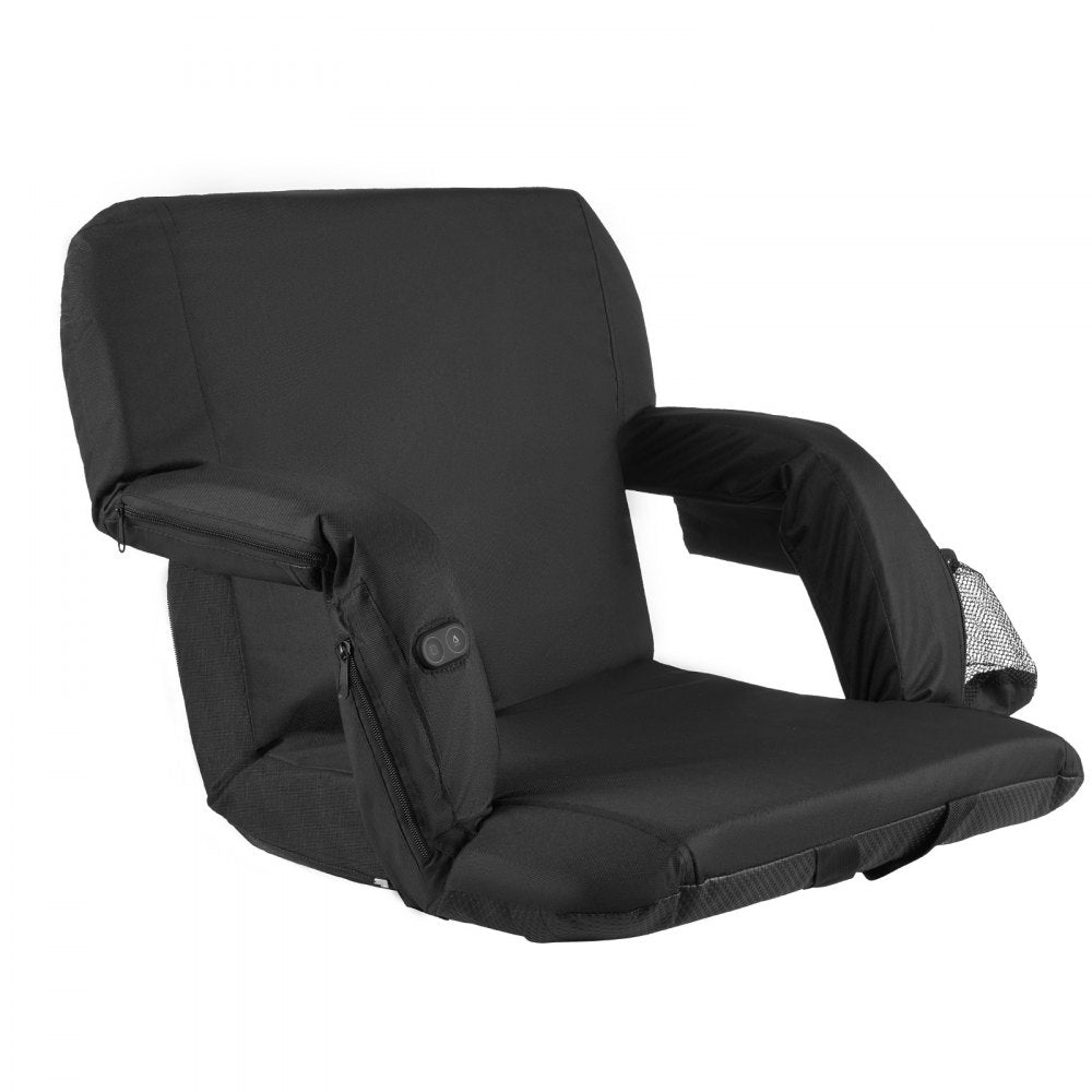 VEVOR Stadium Seat, 25 inch Heated Stadium Chair, Bleacher Seat Heated with 4 Pockets for Bleachers, 3 Level Heating & 6 Modes Vibration Portable Heating Stadiums Chair for Camping, Sports Events