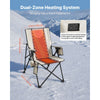 VEVOR Heated Camping Chair, 3 Heat Settings, High Back Folding Camping Chair, Supports 260lbs, Full Padded Beach Chairs with Armrest & Cupholder, Portable Lawn Chairs for Outdoor Sports Travel