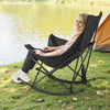 VEVOR Heated Camping Chair, 3 Heating Settings, Large-Sized Padded Folding Rocker, Heavy Duty Outdoor Lawn Chairs with Pocket & Cupholder, Support 225lbs, Portable Heated Chair for Sports Winter Use