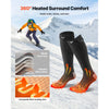 VEVOR Heated Socks, 5000mAh Battery Powered, Rechargeable Heating Socks with 4 Heating Levels, Electric Heated Sock for Men Women, Foot Warmer for Hunting Riding Camping Hiking Skiing, Outdoor Work