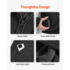 VEVOR Heated Jacket Hoodie for Men Women, Heated Sweatshirt Unisex Full-Zip with 7.4V 16000mAh Power Bank Pack, 5 Heating Zones, 3 Temp Levels, 4-8H Warmth, for Winter Outdoor Camping, Black, L Size