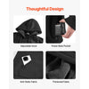 VEVOR Heated Sweatshirt Hoodie for Men Women, Heated Jacket Unisex with 7.4V 16000mAh Rechargeable Power Bank Pack, 5 Heating Zones, 3 Temp Levels, 4-8H Warmth, for Winter Outdoor Camping, Black, S Size