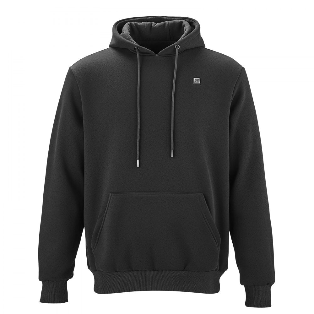 VEVOR Heated Sweatshirt Hoodie for Men Women, Heated Jacket Unisex with 7.4V 16000mAh Rechargeable Power Bank Pack, 5 Heating Zones, 3 Temp Levels, 4-8H Warmth, for Winter Outdoor Camping, Black, S Size