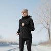VEVOR Heated Fleece Jacket for Women, Heated Sweatshirt with 7.4V 16000mAh Rechargeable Power Bank Pack, 6 Heating Zones, 3 Temp Levels, 3h/6h/10h Warmth, for Winter Outdoor Camping, Black, XXL Size