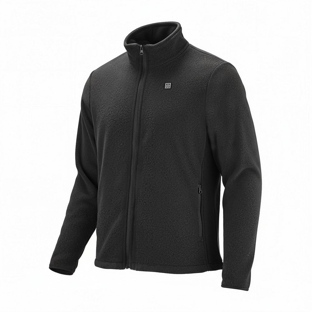 VEVOR Heated Fleece Jacket for Men, Heated Sweatshirt with 7.4V 16000mAh Rechargeable Power Bank Pack, 6 Heating Zones, 3 Temp Levels, 3h/6h/10h Warmth, for Winter Outdoor Camping, Black, XXXL Size
