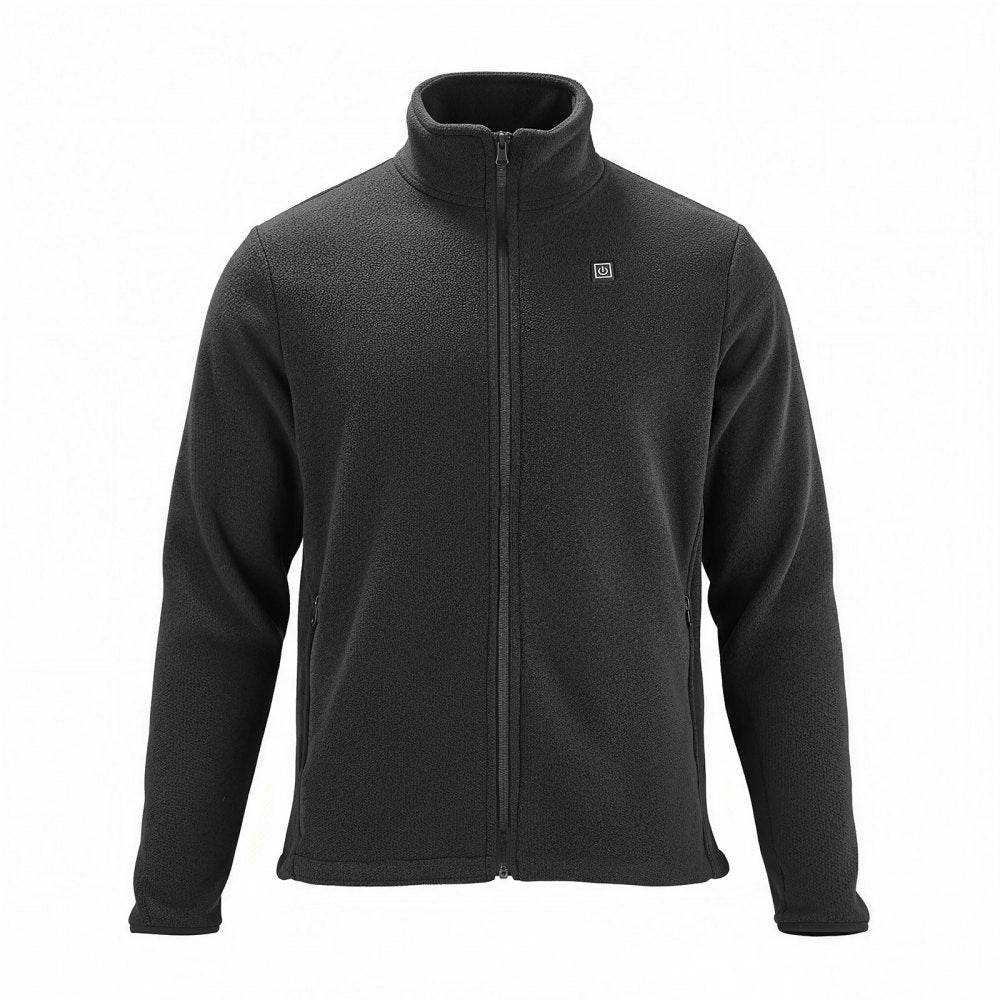 VEVOR Heated Fleece Jacket for Men, Heated Sweatshirt with 7.4V 16000mAh Rechargeable Power Bank Pack, 6 Heating Zones, 3 Temp Levels, 3h/6h/10h Warmth, for Winter Outdoor Camping, Black, XXXL Size
