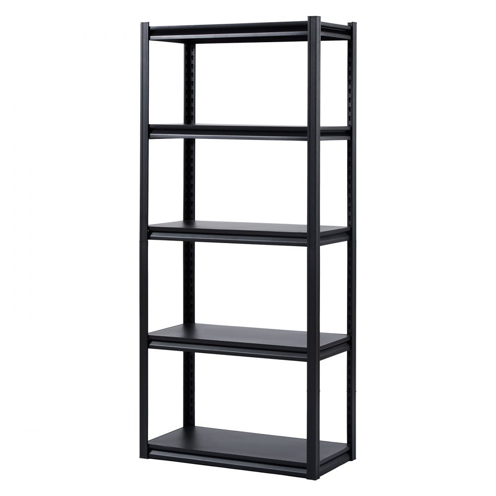 VEVOR Storage Shelves, 2000 lbs, 5 Tier Garage Storage Shelving, 16" D x 32" W x 72" H Adjustable Metal Shelves for Garage Shelves Utility Rack Shelf, Ideal for Kitchen, Warehouse, Basement, Black