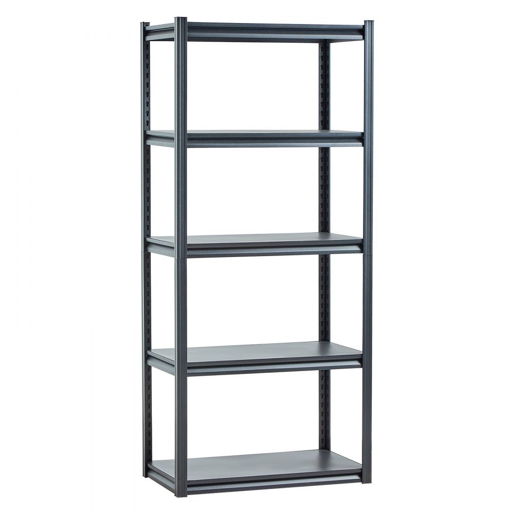 VEVOR Storage Shelves, 2000 lbs, 5 Tier Garage Storage Shelving, 18" D x 32" W x 72" H Adjustable Metal Shelves for Garage Shelves Utility Rack Shelf, Ideal for Kitchen, Warehouse, Basement, Black