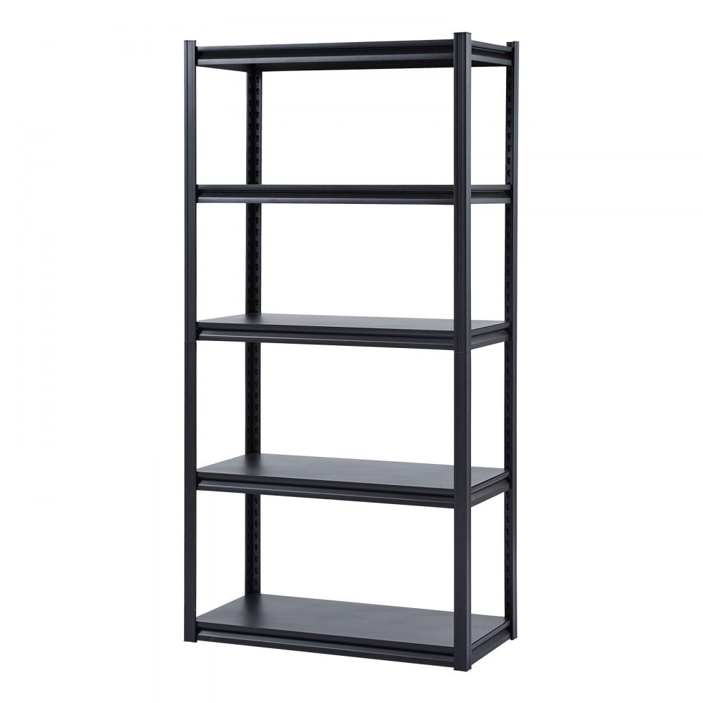 VEVOR Storage Shelves, 2000 lbs, 5 Tier Garage Storage Shelving, 18" D x 36" W x 72" H Adjustable Metal Shelves for Garage Shelves Utility Rack Shelf, Ideal for Kitchen, Warehouse, Basement, Black