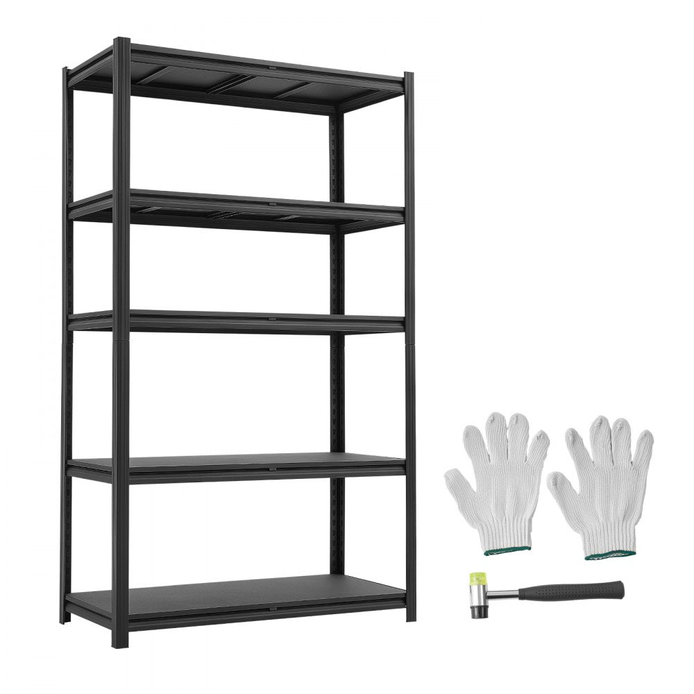 VEVOR Storage Shelves, 5-Tier Adjustable, 3000 lbs Capacity, Heavy Duty Garage Storage Shelving Unit, Metal Utility Rack Shelf, for Garage Warehouse Basement Kitchen, 40.55" W x 18.31" D x 71.38" H