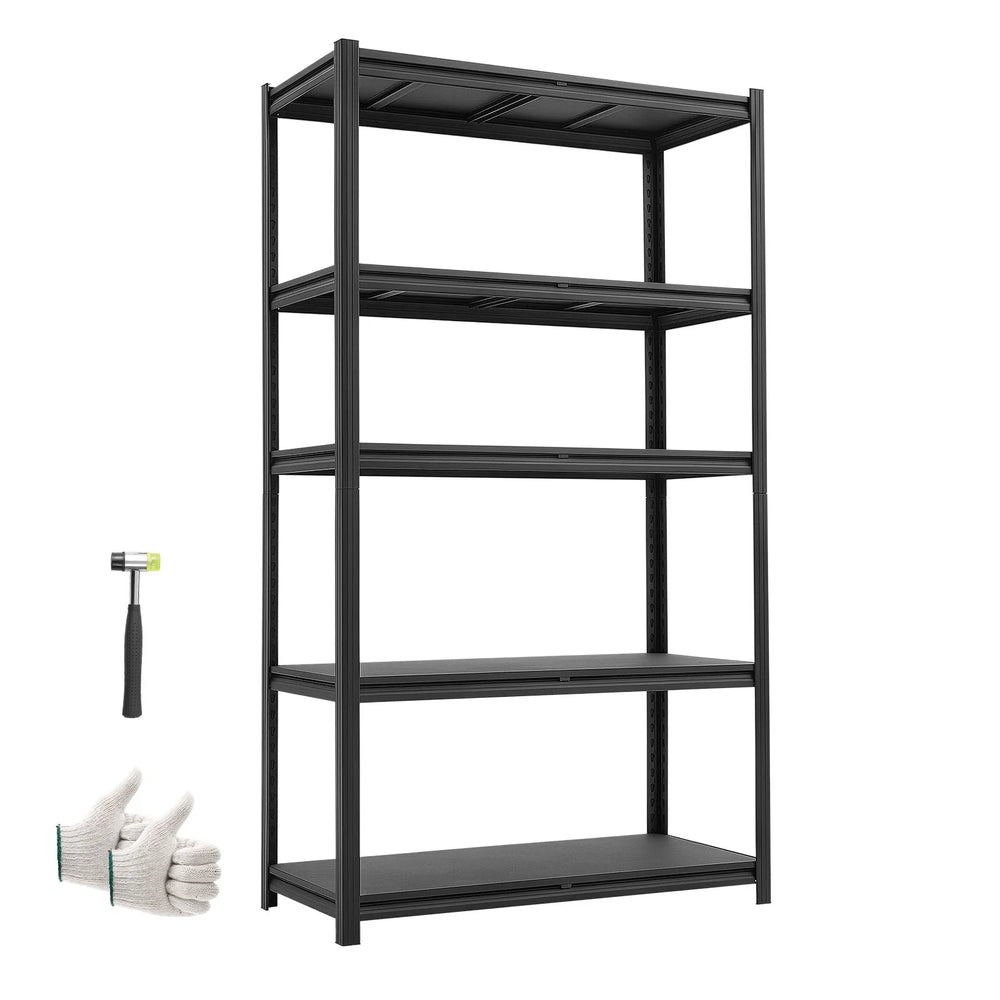 VEVOR Storage Shelves, 5-Tier Adjustable, 3000 lbs Capacity, Heavy Duty Garage Storage Shelving Unit, Metal Utility Rack Shelf, for Garage Warehouse Basement Kitchen, 40.55" W x 18.31" D x 71.38" H