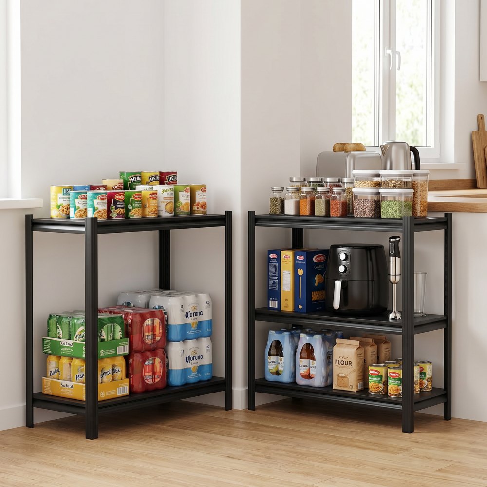 VEVOR Storage Shelves, 5-Tier Adjustable, 2500 lbs Capacity, Heavy Duty Garage Storage Shelving Unit, Metal Utility Rack Shelf, for Garage Warehouse Basement Kitchen, 48.43" W x 18.31" D x 71.38" H