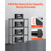 VEVOR Storage Shelves, 2400 lbs, 4 Tier Garage Storage Shelving, 20" D x 40" W x 57" H Adjustable Metal Shelves for Garage Shelves Utility Rack Shelf, Ideal for Kitchen, Warehouse, Basement, Black