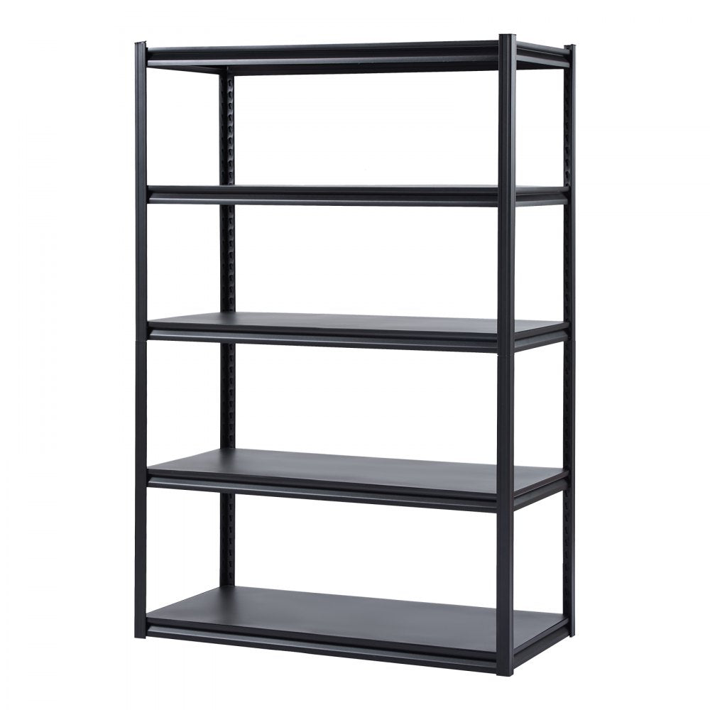 VEVOR Storage Shelves, 3000 lbs, 5 Tier Garage Storage Shelving, 24" D x 48" W x 72" H Adjustable Metal Shelves for Garage Shelves Utility Rack Shelf, Ideal for Kitchen, Warehouse, Basement, Black