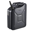 Newly Upgraded Oil-Tight！VEVOR Metal Fuel Container, 5.3 Gallon, Fuel Jerry Can with Spout and Comfort Handle, 6 L/min Max Flow Rate, Leakproof & Corrosion-resistant Metal Gas Tank Most Cars Motorcycle ATV UTV, Black