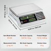 VEVOR Industrial Counting Scale, 15 kg x 0.5 g, Digital Scale for Parts and Coins, g/kg/lb Units, Electronic Gram Scale Inventory Counting Scale Kitchen Jewelry Scale with RS232 Port and 3 LCD Screens