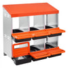 VEVOR 2 Tiers Chicken Nesting Boxes, 6 Compartments, Metal Egg Laying Boxes with Protective Collection Lids, Roll Out Nesting Box, Easy to Assemble, Ideal for Hens, Ducks, Chickens, and Other Poultry