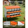 VEVOR Chicken Nesting Boxes, 10 Compartments, with Support Legs, Easy Egg Collection, Galvanized Steel and High-Strength Plastic, Roll Away Nesting Boxes for Chickens and Hens Laying Eggs, Orange