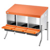 VEVOR Chicken Nesting Boxes, 3 Compartments, with Support Legs, Easy Egg Collection, Galvanized Steel and High-Strength Plastic, Roll Away Nesting Boxes for Chickens and Hens Laying Eggs, Orange