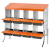 VEVOR Chicken Nesting Boxes, 8 Compartments, with Support Legs, Easy Egg Collection, Galvanized Steel and High-Strength Plastic, Roll Away Nesting Boxes for Chickens and Hens Laying Eggs, Orange
