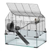 VEVOR Hamster Cage, 360° Viewing Transparent Hamster Habitats, Small Animal Cage, 22.8 x 15 x 21.3 in, Ventilated Pet Mouse Cages with Water Bottle, Portable Hamster House for Rats, Guinea Pigs