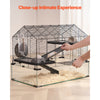 VEVOR Hamster Cage, 360° Viewing Transparent Hamster Habitats, Small Animal Cage, 29.5 x 17.3 x 24 in, Ventilated Pet Mouse Cages with Water Bottle, Portable Hamster House for Rats, Guinea Pigs