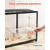 VEVOR Hamster Cage, 360° Viewing Transparent Hamster Habitats, Small Animal Cage, 37.8 x 18.5 x 21.7 in, Ventilated Pet Mouse Cages with Front Door, Portable Hamster House for Rats, Guinea Pigs
