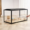 VEVOR Hamster Cage, 360° Viewing Transparent Hamster Habitats, Small Animal Cage, 37.8 x 18.5 x 21.7 in, Ventilated Pet Mouse Cages with Front Door, Portable Hamster House for Rats, Guinea Pigs