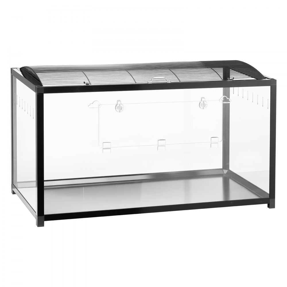 VEVOR Hamster Cage, 360° Viewing Transparent Hamster Habitats, Small Animal Cage, 37.8 x 18.5 x 21.7 in, Ventilated Pet Mouse Cages with Front Door, Portable Hamster House for Rats, Guinea Pigs