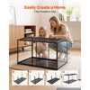 VEVOR Hamster Cage 47.2"x23.6"x25.4" 360° Viewing Metal Hamster Habitat, Transparent Small Animal Cage with Top Access & Front Door, Large Portable Pet House for Guinea Pig, Gerbil (7.7 ft², Black)