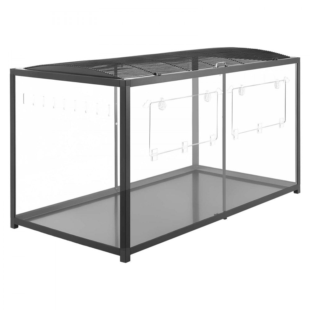 VEVOR Hamster Cage 47.2"x23.6"x25.4" 360° Viewing Metal Hamster Habitat, Transparent Small Animal Cage with Top Access & Front Door, Large Portable Pet House for Guinea Pig, Gerbil (7.7 ft², Black)