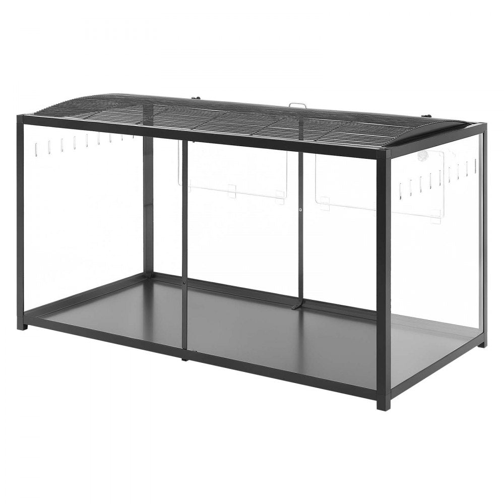 VEVOR Hamster Cage 47.2"x23.6"x25.4" 360° Viewing Metal Hamster Habitat, Transparent Small Animal Cage with Top Access & Front Door, Large Portable Pet House for Guinea Pig, Gerbil (7.7 ft², Black)