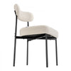 VEVOR Boucle Dining Chairs Set of 4, Mid Century Modern Sherpa Accent Chairs, Upholstered Side Chair for Dining Table, Space-Saving White Kitchen Table Chair with Curved Backrest and Black Metal Legs