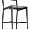 VEVOR Dining Chairs Set of 2, Wooden Table Chairs with Metal Frame and Backrest, Easy to Assemble Leather Side Chair, Modern Farmhouse Walnut Chair for Kitchen Living Room, Rustic Brown and Black