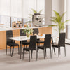 VEVOR Modern Dining Room Accent Chairs Set of 4, Upholstered Leather Side Chair for Dining Tables, Space-Saving Kitchen Table Chair with Thick Cushions and Metal Legs, Black