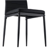 VEVOR Modern Dining Room Accent Chairs Set of 4, Upholstered Leather Side Chair for Dining Tables, Space-Saving Kitchen Table Chair with Thick Cushions and Metal Legs, Black