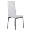 VEVOR Modern Dining Room Accent Chairs Set of 6, Upholstered Leather Side Chair for Dining Tables, Space-Saving Kitchen Table Chair with Thick Cushions and Metal Legs, White